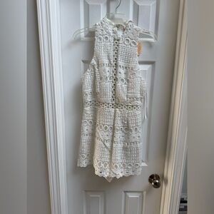 NWT Debbie Dabble White Lace Romper